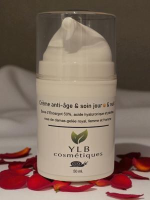 Crème visage anti-âge enrichie en extrait de bave d'escargot 50% YLB