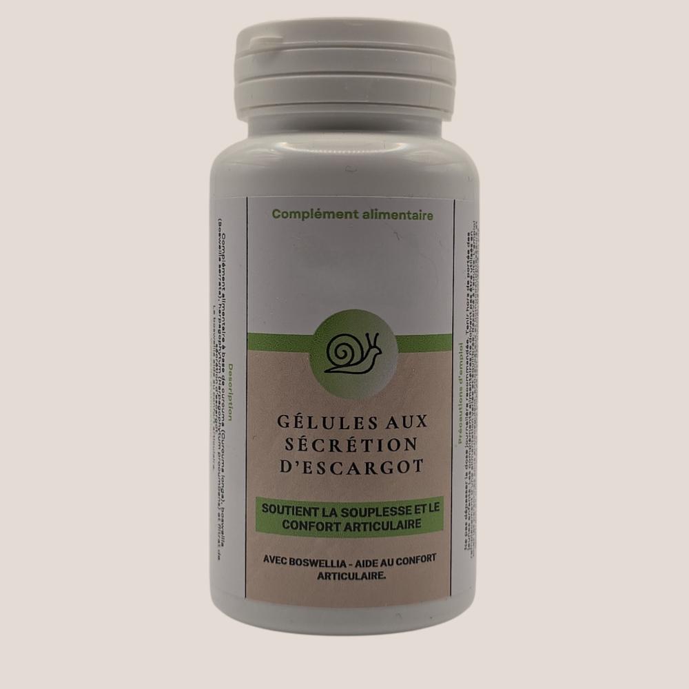 Gélules sécrétion d’escargot et plantes