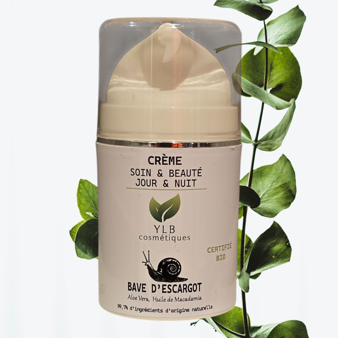 Crème visage anti-âge enrichie en extrait de bave d'escargot YLB